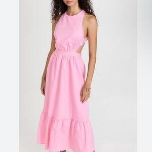 Sleeveless Pink Cutout Midi Dress